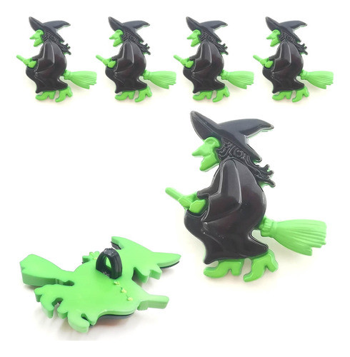 Botão Infantil Halloween Bruxa - 25 Uni - Verde/preto 0