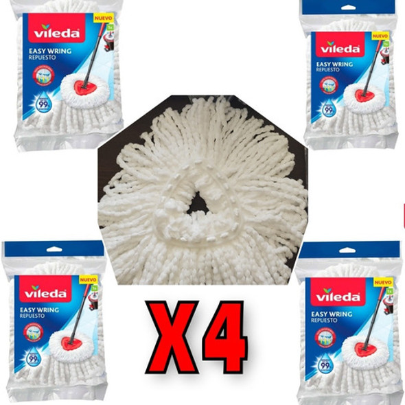 Pack De 4 Repuesto Mopa Vileda Easy Wring  Balde Centrífugo 1