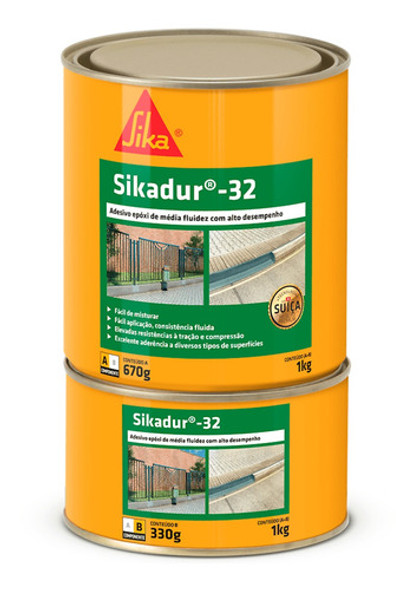 Adesivo Resina Epóxi Mf Sikadur 32 Sika 1kg 0