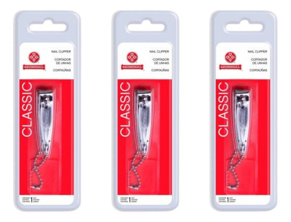 Cortador De Unhas Mundial Ref 120 Blister Pequeno-kit C/3un 0