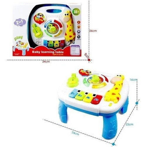 Mesa De Actividad Educativa Didáctica Con Sonidos Luz Bebe 1