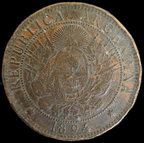 Argentina, 2 Centavos, 1894. Cj#35. B+ 0