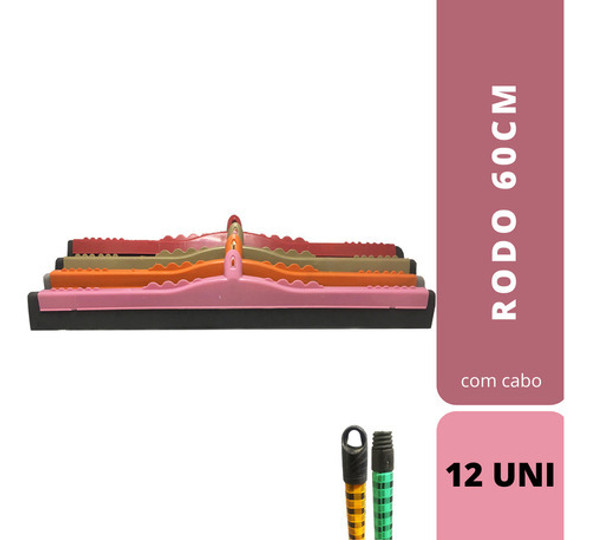 Rodo 60 Cm Puxa E Seca Borracha Dupla 12un Com Cabo Decorado 1