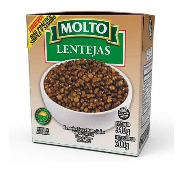 Pack X 24 Unid. Lenteja  T.recart 340 Gr Molto Legumbres En 0