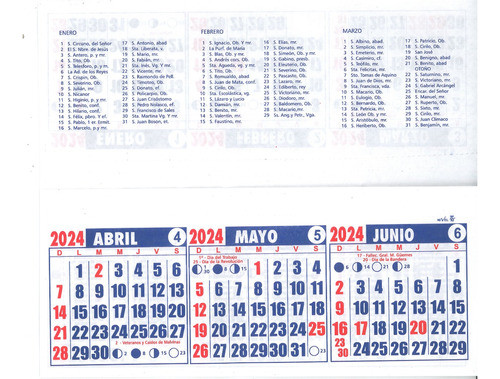 Almanaques Calendario Trimensual 18 X 8 Cm. X 50 Unidades 1