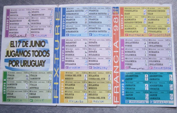 Fixtura Mundial Futbol Francia 1998 No Privatisacion De Ute 1