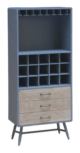 Bodeguero 3cajones 60x37x140cm Natu/gris 0