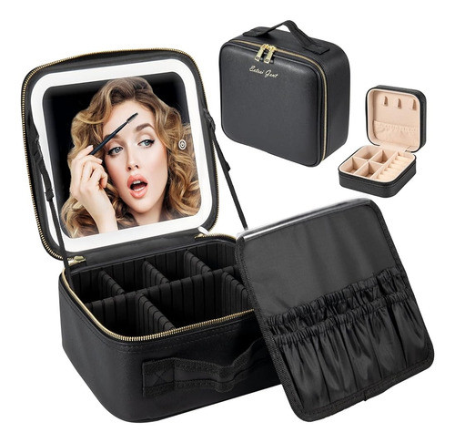 ~? Extrei Gent Makeup Travel Train Case Con Luz Led De Espej 0