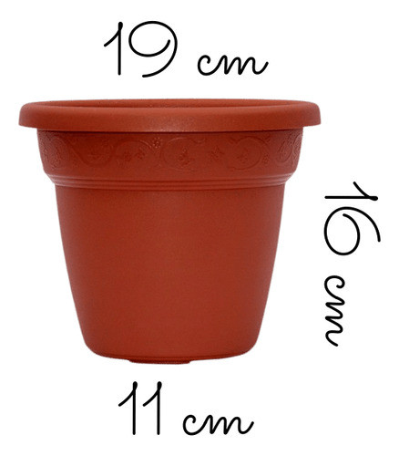 Vaso 16x19 Cm - Modelo Vicenza - Desli - Kit 06 Unid Marrom 1