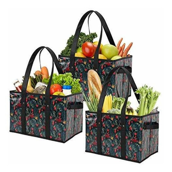 Foraineam Paquete De 3 Bolsas De Supermercado Reutilizables 0 Foraineam Paquete De 3 Bolsas De Supermercado Reutilizables 0