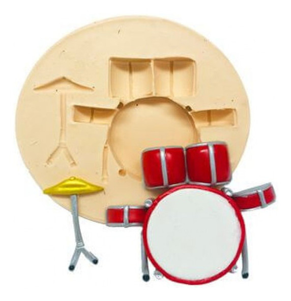 Molde De Silicone Instrumentos Musicais Bateria 0