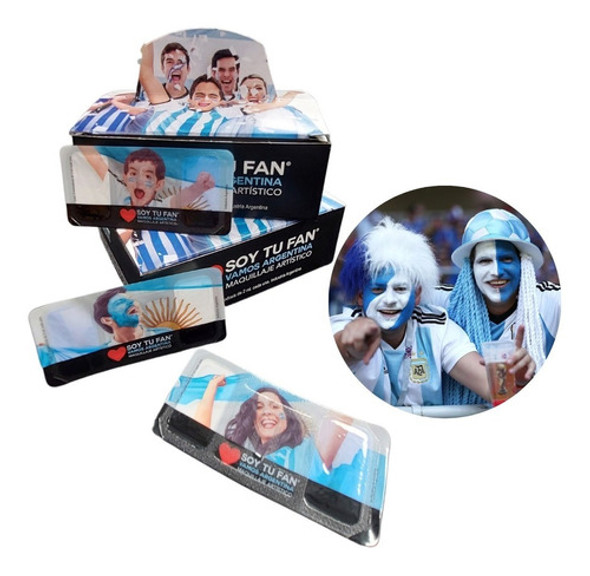 Blister Maquillaje Rostro Celeste Y Blanco Argentina 0