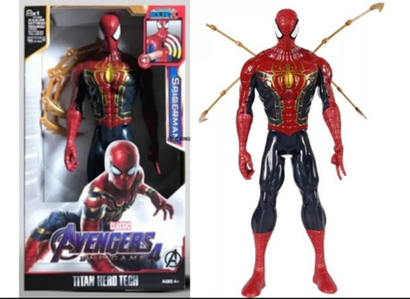 Muñeco Iron Spider Avengers Grande 30cm Con Luz Y Sonido 0