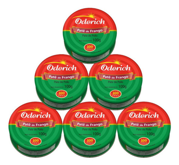 Kit 6 Patê De Frango 100g Oderich 0