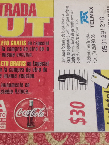 Tarjeta Coca & Cola Mexico Gutierrez Futbol // Belgrano 0