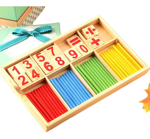Matemáticas Manipulativas Madera Contando Palillos Los Niños 0