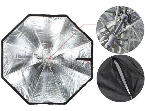 Softbox Universal Octobox Tipo Paraguas 80cm Iluminación 1