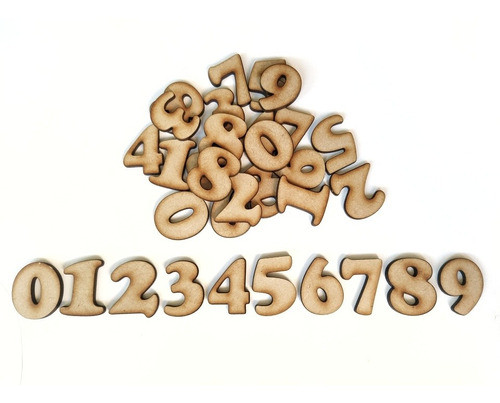 120 Numeros Mdf Fibrofacil Alto 5cm Abecedario 0