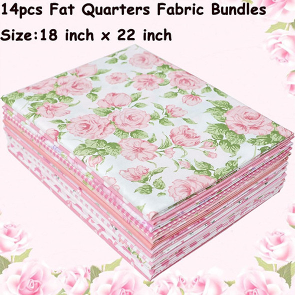 Tejido De Algodón Para Patchwork, 14 Telas 45x55 Cm, Rosa 1