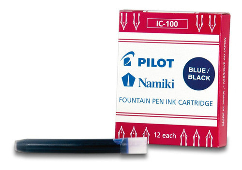 Refil Tinteiro Pilot 12 Cartuchos Ic-100 Namiki Azul Escuro 1