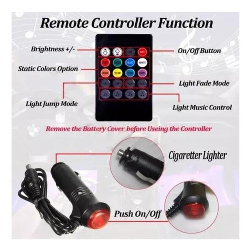 4 Tiras Led Rgb 16 Colores Control Remoto Auto Tunning Piso 1