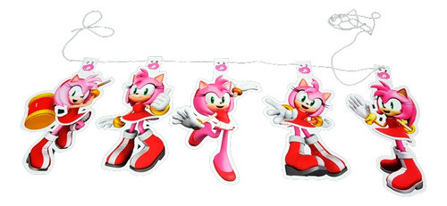 Banderin Figuras Colgantes Deco Amy Rose De Sonic 0
