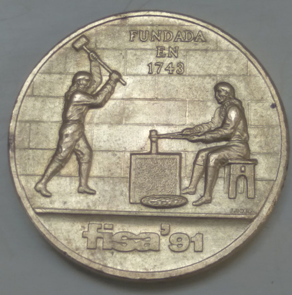 Medalha Ficha Casa Da Moeda De Chile 1991 0