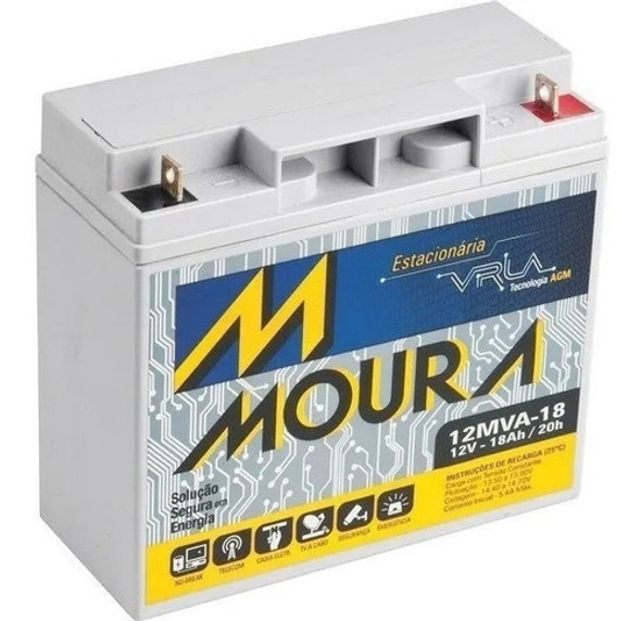 Bateria Moura Estacionária 12v 18ah Vrla P/nobreak 12mva-18 0