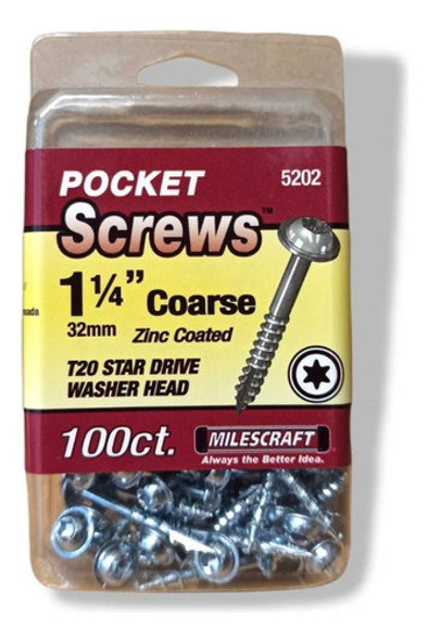 Tornillos Torx 1 1/4 Pulgadas X100 Unidades Milescraft - Ynt 0 Tornillos Torx 1 1/4 Pulgadas X100 Unidades Milescraft - Ynt 0