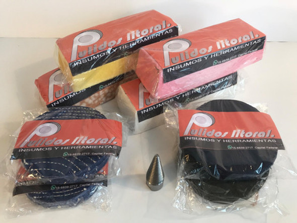 Kit Pulir Aluminio E Inoxidable Espejo Para Amoladora De 7 0