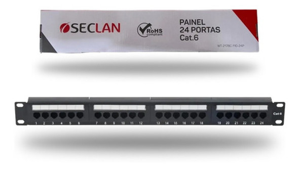 Kit 4 Un Patch Panel 24 Portas Cat6 Rj45 Utp Certificado 0