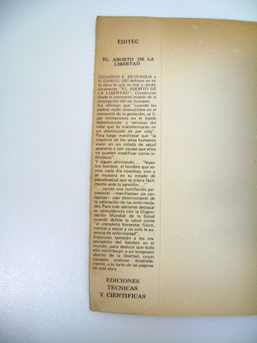 El Aborto De La Libertad Bevacqua Dei Hambre Enfermeda Boedo 1