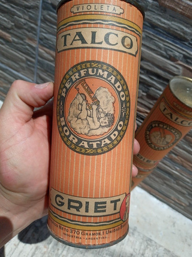 4 Antiguas Latas De Talco Griet De 370 Gramos - Violeta 1