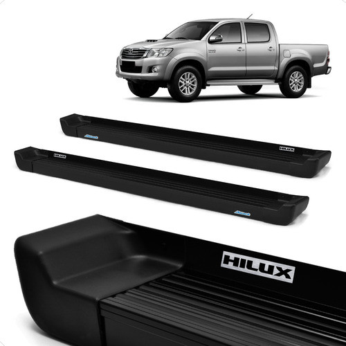 Par Plataforma Aluminio Preto Hilux Cabine Dupla 2005 2006 0