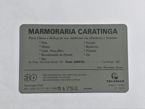 Ct164= Cartao Telemar Midia  = Desc,5,00 Ver Abaixo 1