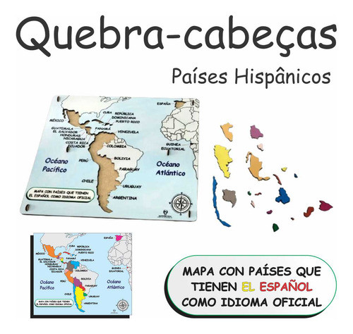 Quebra Cabeças Países Hispanicos Idioma Espanhol Puzzle 1