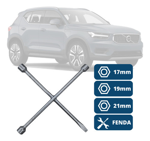 Chave De Roda Cruz 17 19 21 Mm + Espatula  Volvo Xc40 0