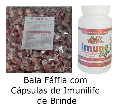 Balas Fáffias 1 Pacote Sabor Morango Com Imunilife De Brinde 1