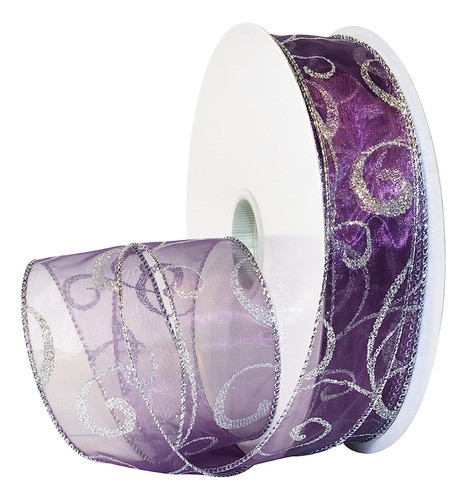 Cinta Giratoria Morex Ribbon, 1.5  X 50 Yd, Púrpura/plata 0