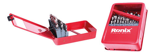 Caja Metalica De 25 Mechas De Alta Hss Ronix 0