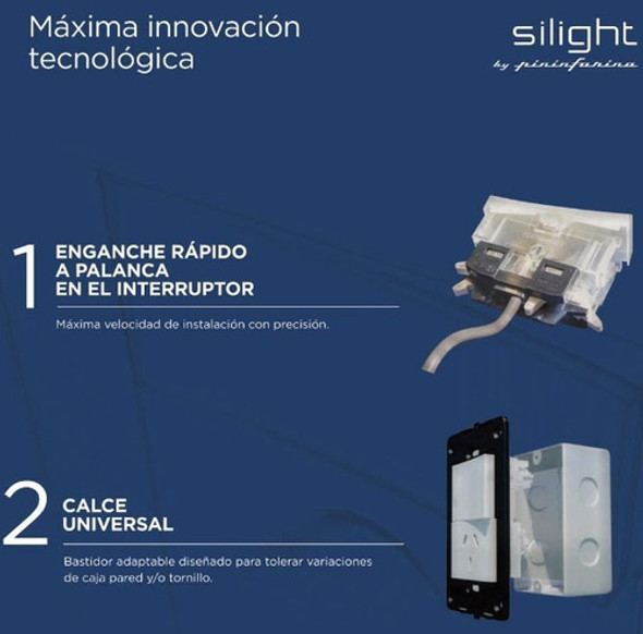 Tapa De Luz Sica Silight By Pininfarina Negro 4 Modulos Stg 1