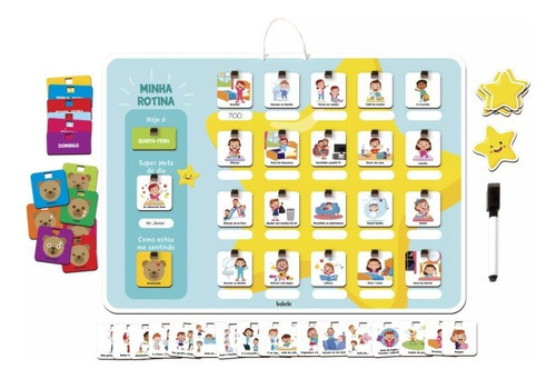 Quadro Minha Rotina Educativo Babebi Madeira Babebi 0