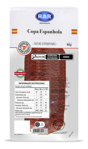 Copa Espanhola Fatiada Rar 80g 0