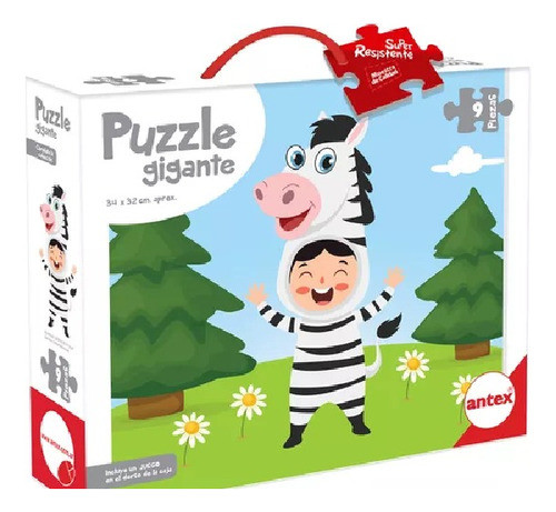 Puzzle Infantil - Disfraz Cebra -  9 Piezas Grandes - Antex 0