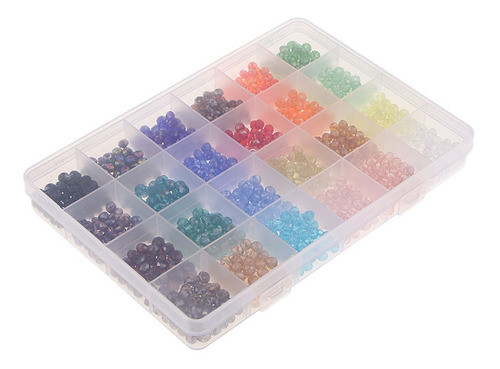 1 Caixa De Contas De Vidro Cristal Facetada Rondelle Spacer 0
