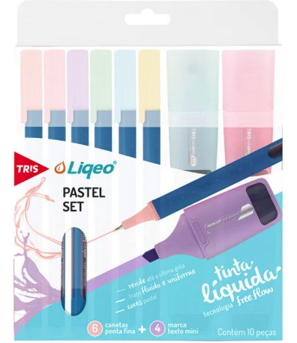 Kit Caneta Liqeo Superfina E Mini Marca Texto 0