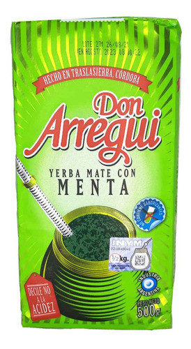 Yerba Don Arregui Menta 500g Pack 6 Unidades 0