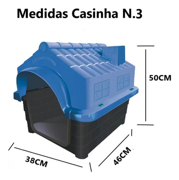 Brinquedo Galinha Plastico Cães + Casinha Pet Médio N3 Azul 1