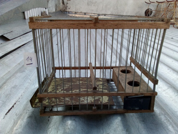 N.14- Jaula Para Pajaro En Madera 17,7 X 12,1 X 14,2 Alto 0