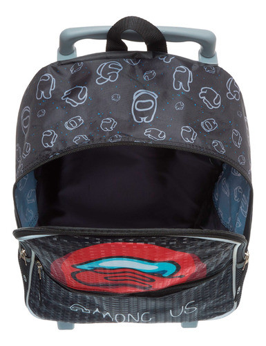 Mochila Among Us De Rodinhas Escolar Suspeito Brilhosa 1